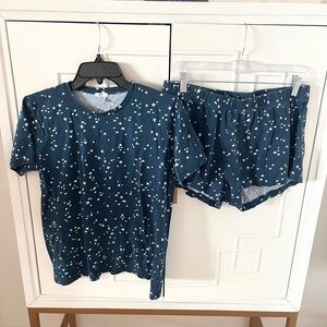 Lake Pajamas Pima Short Set Star Print Sz L